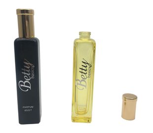 Mini quadrado de vidro recarregável CONSERVADO EM ESTOQUE das garrafas de perfume 20ml com os tampões do pulverizador/ouro
