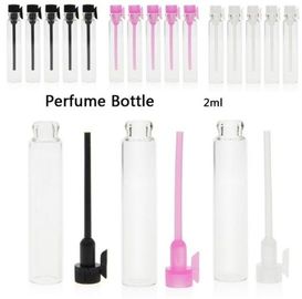 garrafas de vidro da amostra de 1ml 2ml mini, tubos de ensaio de vidro do perfume com varas plásticas