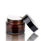 O creme de vidro recarregável preto range frascos de vidro ambarinos pequenos redondos de 15g 20g 30g 50g 100g