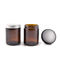 1 - Frascos de vidro ambarinos de 8 onças, frascos cosméticos de vidro ambarinos redondos com metal/tampões plásticos